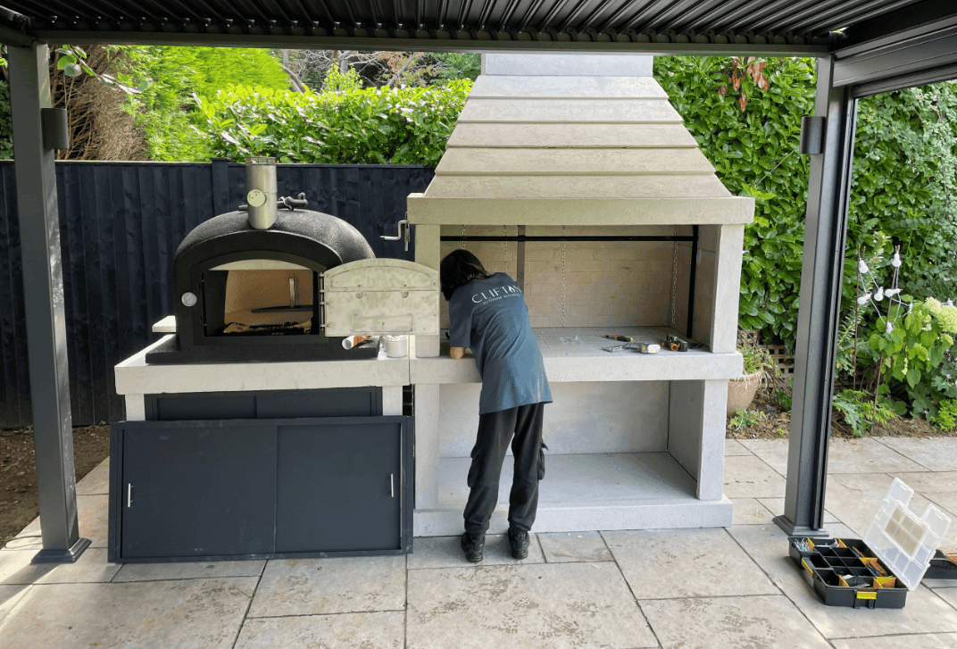 hand built outdoor kitchen